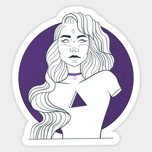 women purple Sticker